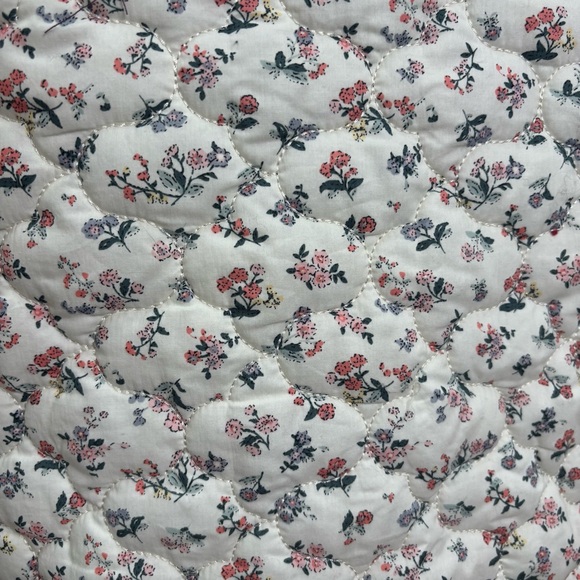 Mable Cream/Beige Floral Quilted Women's Size M Buttoned Jacket - Picture 5 of 7